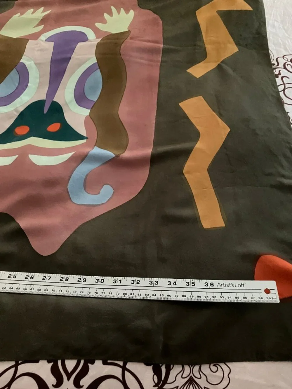 MOSS Ladies' Square scarf Colorful print Silk hand made in USA 42x42